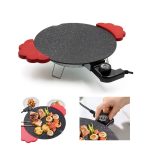 Elektromos asztali grill 800W – tapadásmentes hordozható grill állítható hőfokszabályzóval, 28 cm grillfelület sütéshez (BBM)