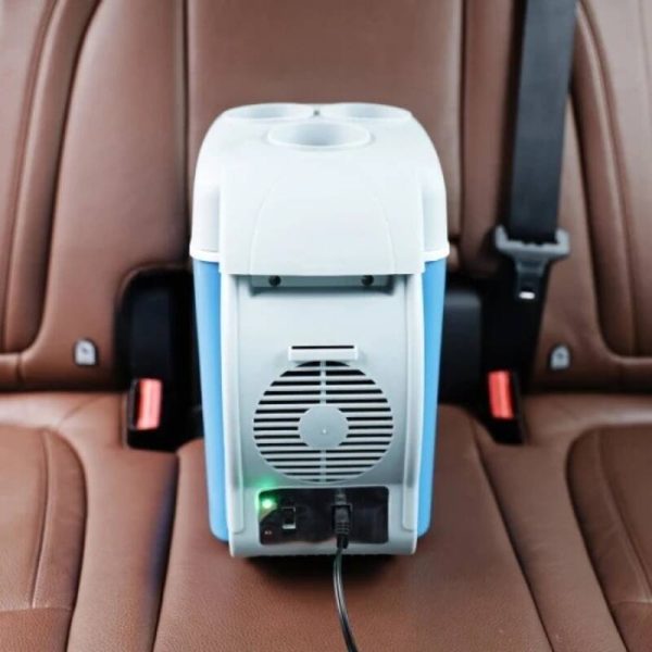 2in1 elektromos frissen tartó készülék utazáshoz - autós hűtőtáska és élelmiszer melegítő - vállpánttal és 3 pohártartóval a tetején - 7,5L, 65W (BBV)
