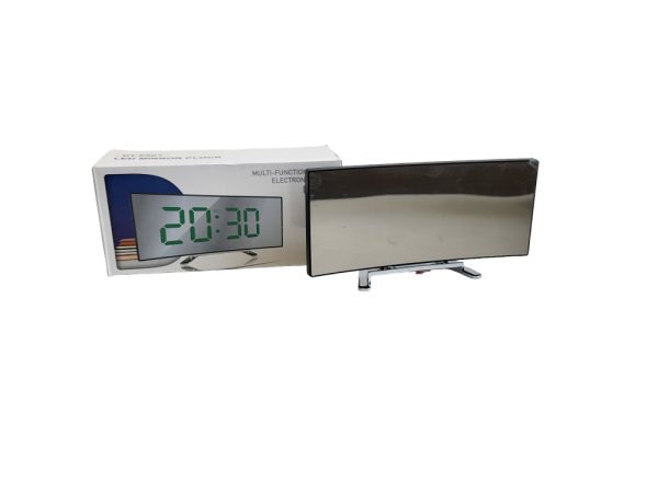 Tükör ívelt kijelzős design LED digitális ébresztő óra - DT-6507 (BBV)