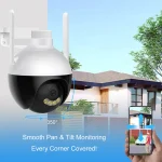 4k ultra HD WIFI IP térfigyelő kamera - 360°-ban forgatható, IP66 időjárásálló - 5x zoom, humán detektor (BBV)