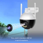 4k ultra HD WIFI IP térfigyelő kamera - 360°-ban forgatható, IP66 időjárásálló - 5x zoom, humán detektor (BBV)