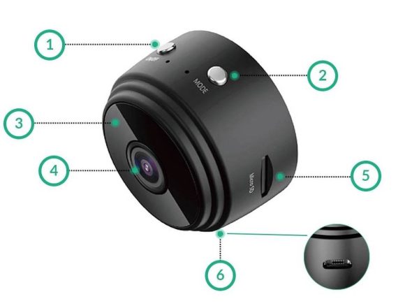 A9 Mini HD kamera, Wifi kapcsolattal - Applikáción nézhető élőkép / mágneses rögzítéssel (BBD)