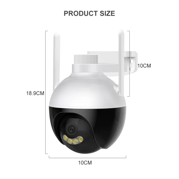 4k ultra HD WIFI IP térfigyelő kamera - 360°-ban forgatható, IP66 időjárásálló - 5x zoom, humán detektor (BBV)