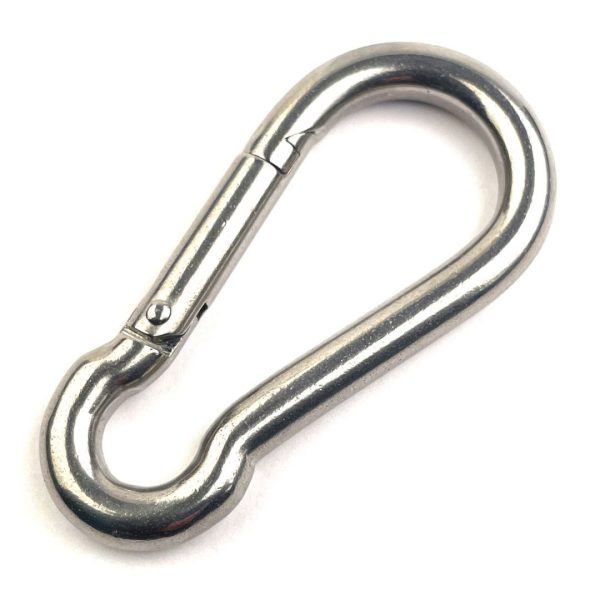 Rugós fém karabiner hegymászáshoz, barlangászathoz, vitorlázáshoz - 10 x 50 x 100 mm (BBL)