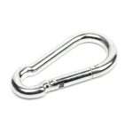 Rugós fém karabiner hegymászáshoz, barlangászathoz, vitorlázáshoz - 10 x 50 x 100 mm (BBL)