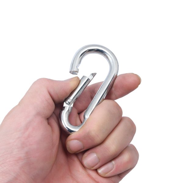 Rugós fém karabiner hegymászáshoz, barlangászathoz, vitorlázáshoz - 10 x 50 x 100 mm (BBL)
