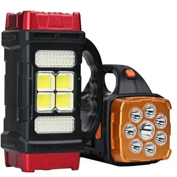 HB-1678 extra erős fényű, 108 LED-es, napelemes kézilámpa és power bank - praktikus lámpa kempingezéshez, horgászathoz, szereléshez (BBD)