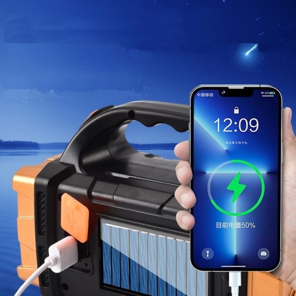 HB-2678 extra erős fényű, 62 LED-es, napelemes kézilámpa és power bank - praktikus lámpa kempingezéshez, horgászathoz, szereléshez (BBD)
