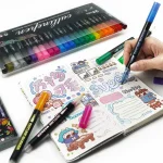 24 db-os metál kontúr filctoll készlet - ezüst színű vonalak színes kontúrral - íráshoz, rajzoláshoz, kiemeléshez (BBJ)