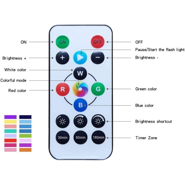 2 db-os mini RGB LED lámpa szett távirányítóval - kör alakú, színes hangulatvilágítás konyhába, hálószobába, nappaliba (BBV)