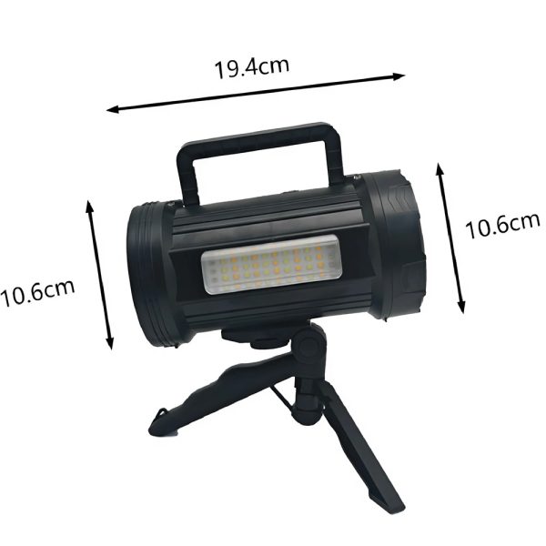 Kültéri napelemes, hordozható erős fényű keresőlámpa, kempinglámpa power bank konzollal - TY-851 (BBJH)