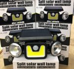 JY-1729 kültéri napelemes falilámpa 54 COB LED-del - vízálló, mozgásérzékelős szolár lámpa (BBV)