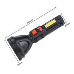 L-830 USB-ről tölthető LED zseblámpa 4 világítási móddal és kiegészítő fényforrással az oldalán (BBV)