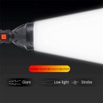 L-830 USB-ről tölthető LED zseblámpa 4 világítási móddal és kiegészítő fényforrással az oldalán (BBV)