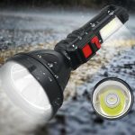 L-830 USB-ről tölthető LED zseblámpa 4 világítási móddal és kiegészítő fényforrással az oldalán (BBV)