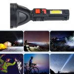 L-830 USB-ről tölthető LED zseblámpa 4 világítási móddal és kiegészítő fényforrással az oldalán (BBV)