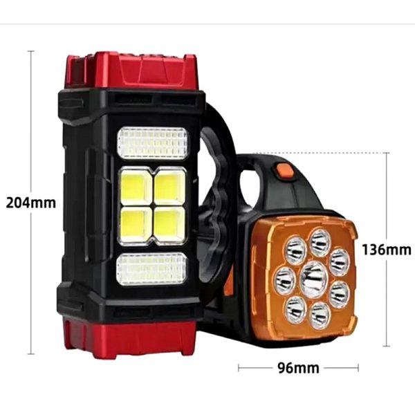 HB-1678 extra erős fényű, 108 LED-es, napelemes kézilámpa és power bank - praktikus lámpa kempingezéshez, horgászathoz, szereléshez (BBD)