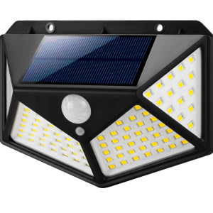Mozgás- és szürkületérzékelős, 100 LED-es napelemes kültéri lámpa (BBL)