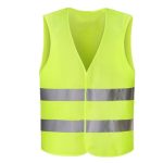 Vékony, jól szellőző láthatósági mellény neon sárga színben, fényvisszaverő csíkokkal - L-XXXL- méret (BBKM)