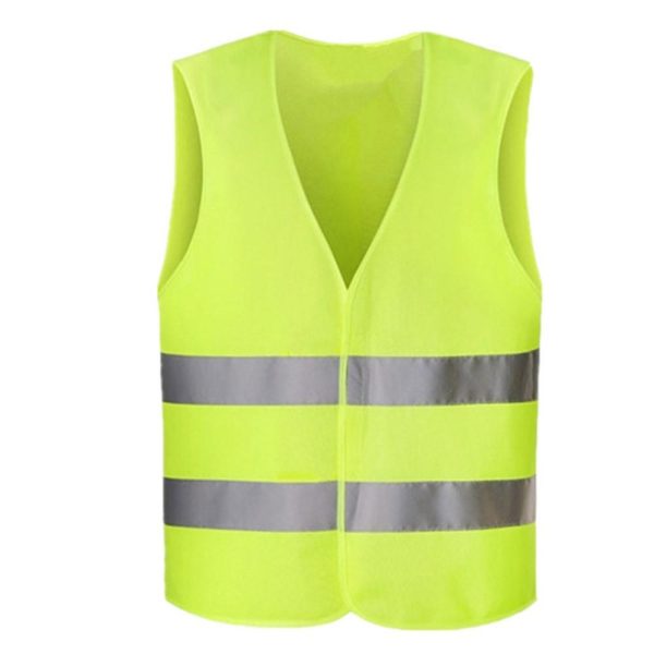 Vékony, jól szellőző láthatósági mellény neon sárga színben, fényvisszaverő csíkokkal - L-XXXL- méret (BBKM)
