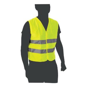 Vékony, jól szellőző láthatósági mellény neon sárga színben, fényvisszaverő csíkokkal - L-XXXL- méret (BBKM)