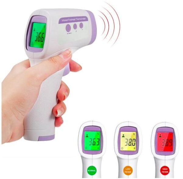 Érintés nélküli infrás, digitális lázmérő/hőmérő LCD kijelzővel - mérés 1mp (BBV) (BBL)