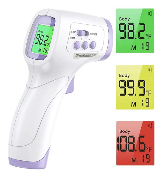 Érintés nélküli infrás, digitális lázmérő/hőmérő LCD kijelzővel - mérés 1mp (BBV) (BBL)