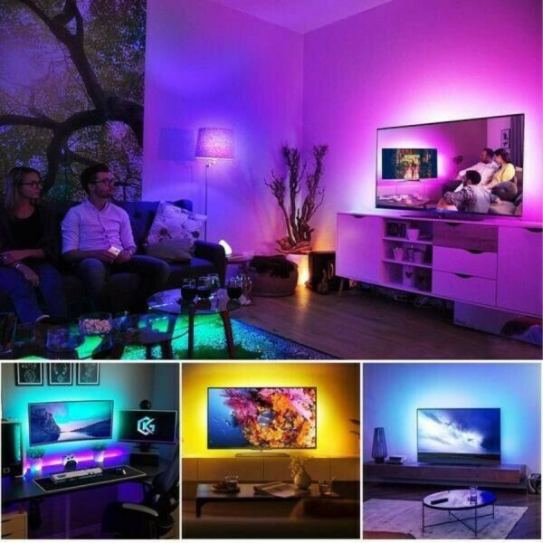 Színváltós 5050 RGB LED szalag szett – 5 méter, 44 gombos távirányítóval (BBV)