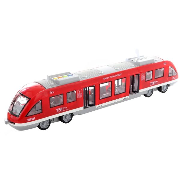 43 cm hosszú lendkerekes játék vonat élethű hanghatásokkal, nyitható ajtókkal és világító utastérrel (BBMJ) (BBJ)