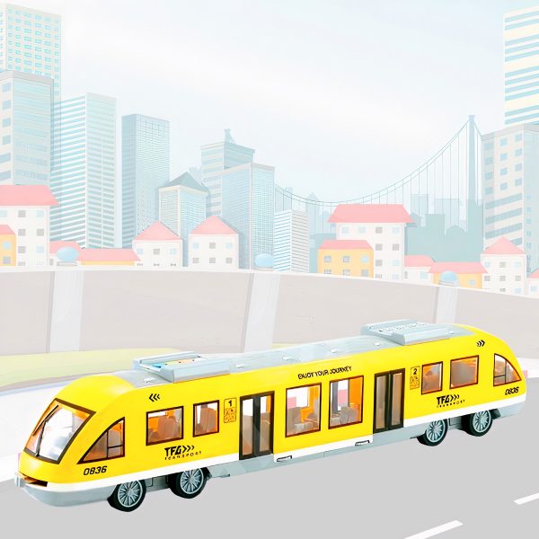 43 cm hosszú lendkerekes játék vonat élethű hanghatásokkal, nyitható ajtókkal és világító utastérrel (BBMJ) (BBJ)