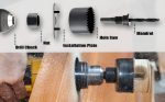 11 részes lyukfűrész készlet műanyag bőröndben - fához, fémhez, műanyaghoz - 19-64 mm (BBL)