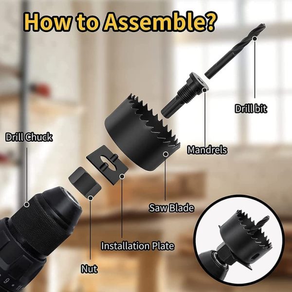 11 részes lyukfűrész készlet műanyag bőröndben - fához, fémhez, műanyaghoz - 19-64 mm (BBL)
