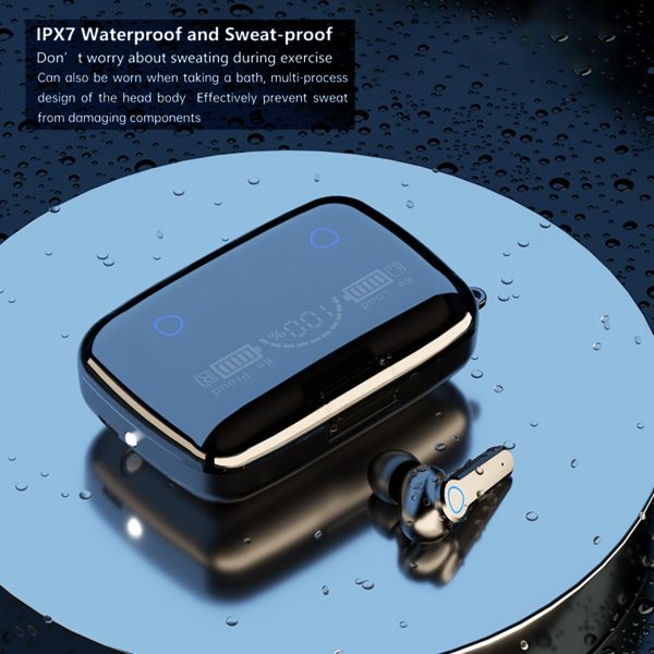 M19 vezeték nélküli bluetooth headset digitális kijelzővel, töltődobozban (BBV)