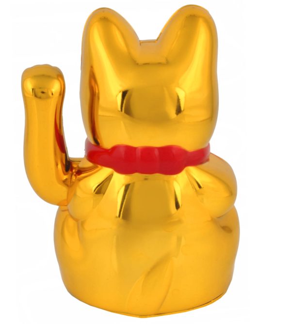 Arany színű, szerencsehozó, kínai integető macska - gazdagság hozó mancsmozgató ikonikus figura- 24 cm (BBL)(BBJ)