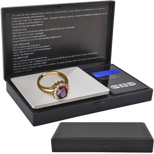 Nagy pontosságú zsebmérleg LCD kijelzővel és tara funkcióval 500 grammig - 6 féle mértékegység, 0,1 g pontosság (BBV)