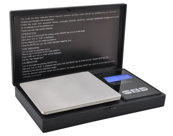 Nagy pontosságú zsebmérleg LCD kijelzővel és tara funkcióval 500 grammig - 6 féle mértékegység, 0,1 g pontosság (BBV)