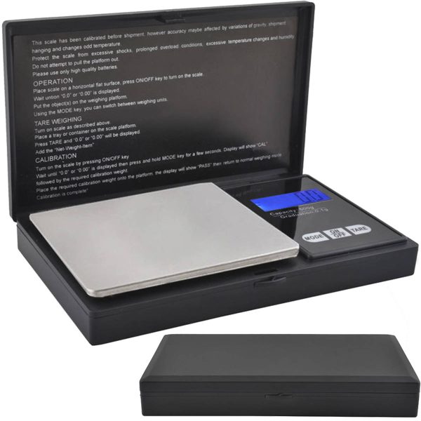 Nagy pontosságú zsebmérleg LCD kijelzővel és tara funkcióval 500 grammig - 6 féle mértékegység, 0,1 g pontosság (BBV)