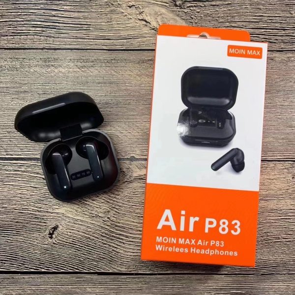 Vezeték nélküli Air P83 bluetooth fülhallgató mikrofonnal - fekete (BBV)
