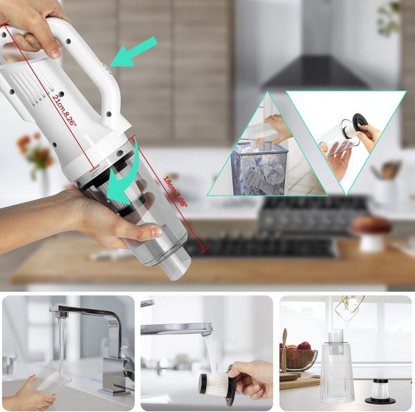 Vezeték nélküli, akkumulátoros álló porszívó HEPA szűrővel - autó és lakás takarításhoz is rendkívül praktikus - 120W (BBV)