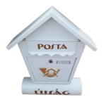 Utcai postaláda újságtartóval - fehér (BBL)