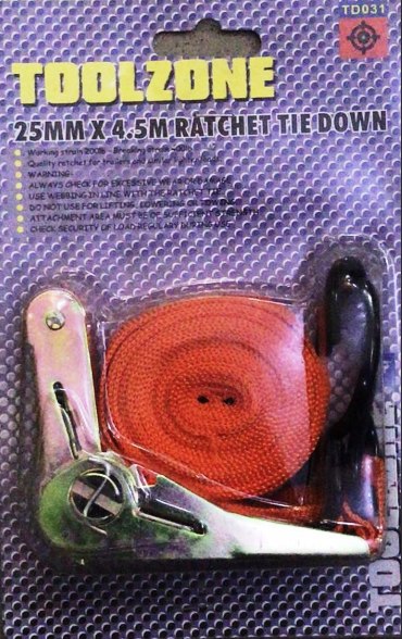 Rakományrögzítő racsnis spanifer 4,5 m X 25 mm - 500 kg teherbírás (1 db-os csomag) (BBL)