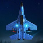 HW-33 minden irányba vezérelhető, távirányítós harci repülőgép habszivacsból - USB-ről tölthető akkumulátorral, világító lámpákkal és futóművel (BBJ)