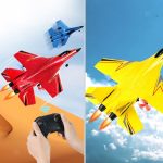 HW-33 minden irányba vezérelhető, távirányítós harci repülőgép habszivacsból - USB-ről tölthető akkumulátorral, világító lámpákkal és futóművel (BBJ)