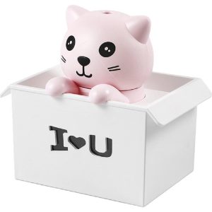 Aranyos, cicás mini párásító LED világítással és "I love you" felirattal - 330 ml (BBJH)