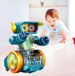 Mechanikus interaktív fogaskerék robot színes világító zenés lámpás játék kicsiknek (BBJ)