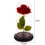 LED-es örök rózsa üvegben - dekor lámpa díszdobozban (BBJ)