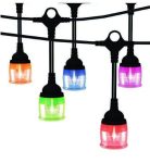 RGB kültéri időjárásálló napelemes dekor Izzósor- 10 darab LED izzó (BBV)