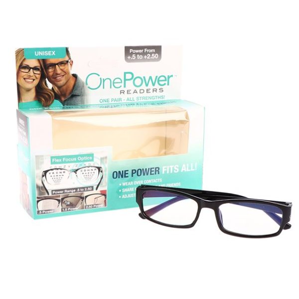 One power univerzális olvasószemüveg +0.5 és +2.5 között állítható dioptriával - flex focus optics technológia (BBM)