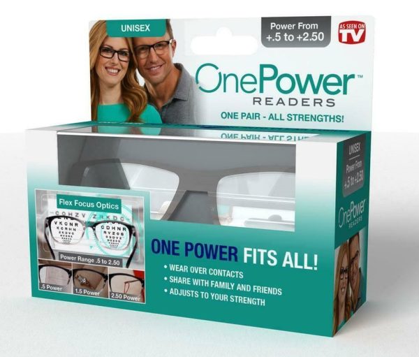 One power univerzális olvasószemüveg +0.5 és +2.5 között állítható dioptriával - flex focus optics technológia (BBM)