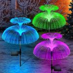 2 db-os napelemes, kültéri leszúrható lámpa szett - RGB LED medúza alakú kültéri dekor világítás (BBJH) (BBJ) (BBD)
